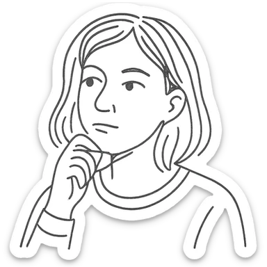hand-drawn sketch style portrait of a person named Lenka Gremlitova, thoughtful pose, minimal background sticker