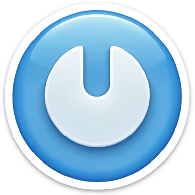 A white tick between a blue circle sticker