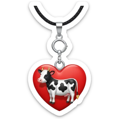 i need combination of this two emojis for making a neckless ❤️🐮 the desing must be simple so it can make easily sticker