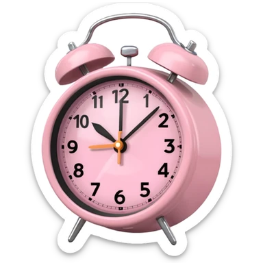 Please make me an alarm clock that will show six o'clock in the morning and make it in the style of ios 18.1 and aesthetic and the color is light pink sticker