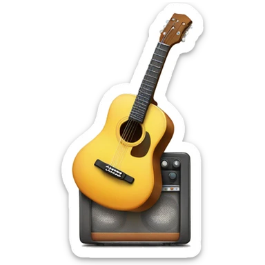 Aesthetically Pleasing Guitar listening to a stereo system sticker