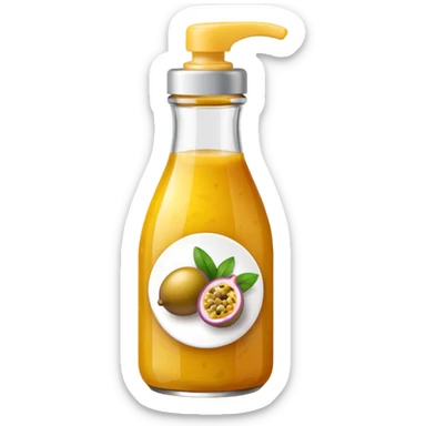Thin tip squeeze bottle with passion fruit jam sticker
