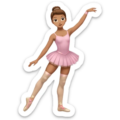 Ballet dancer in over the knee socks and brown hair sticker