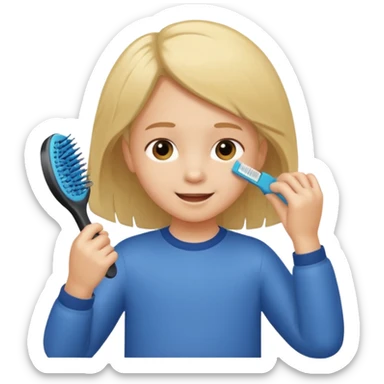 child combing their hair, happy and tidy pictures to keep you busy with school activities in a way that’s more fun and fun to watch and enjoy while 10 years  sticker