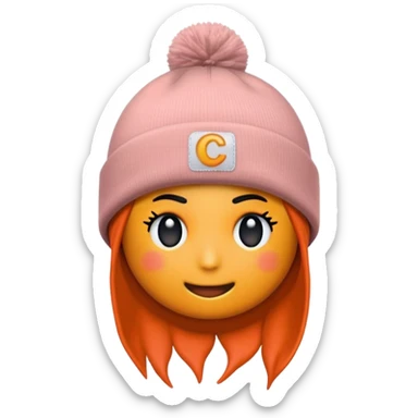 Carhartt beanie - i want exactly this emoji but in a dusty pink color sticker