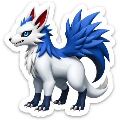 Garurumon-Linoone-Zangoose-Absol-fusion-hybrid-creature (full body) sticker