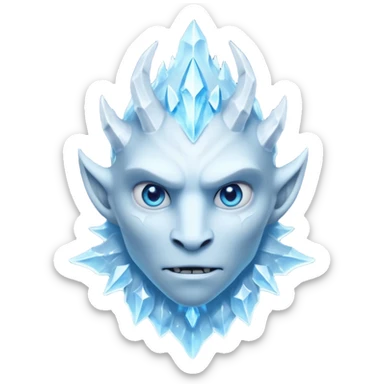 ice creature portrait, head and shoulders only, frozen crystal skin, glowing blue eyes, frost aura, sharp icy textures, fantasy winter vibe, 3D cartoon, mobile game icon style, clean background, no text, no watermark
 sticker