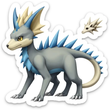 Manectric-Luxray-Cubone-Marowak-Draco-Fakémon-hybrid-creature (full body), 4 legs sticker