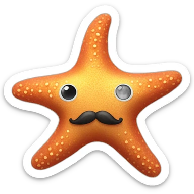 A starfish that has a handlebar mustache. sticker