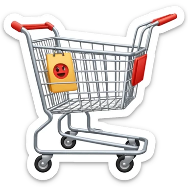 carrello della spesa vuoto che punta verso destra sticker