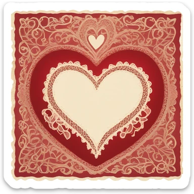 vintage valentine’s day card red sticker