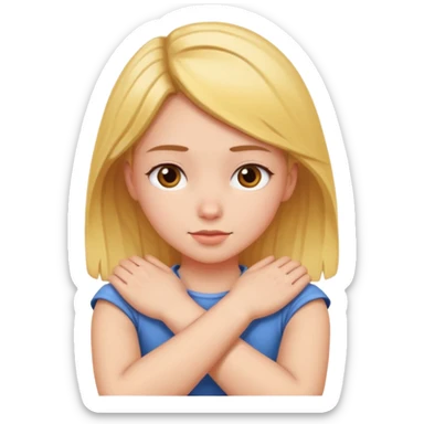 A girl crossing her arms around her neck  sticker