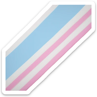 transgender pride flag with five horizontal stripes: light blue, pink, white, pink, and light blue sticker