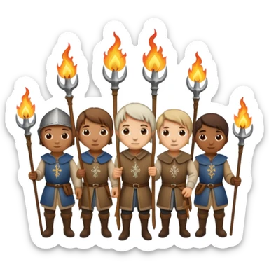 les villageois qui certains ont des fourches + torches sapé en moyen age sticker