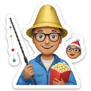 Male accountant loves fishing  movies and comics and is Italian sticker