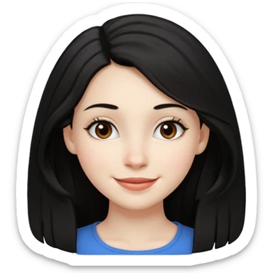 a girl that has black 4c hair textures and pale skin color, It has brown eyes, a nose, lips, and it’s smiling. sticker