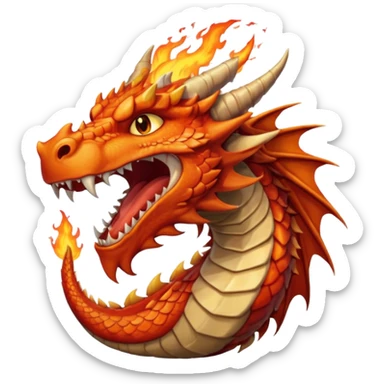 I need a character for an educational geography course in the style of a dragon that roars with fire sticker