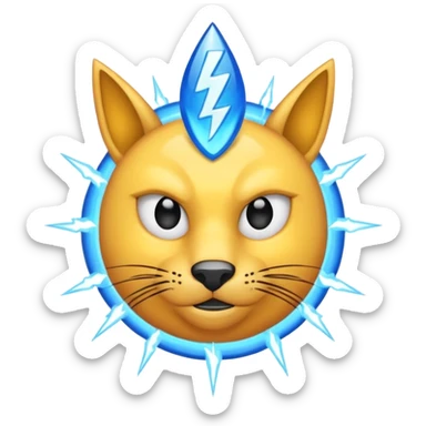 Rayos, centellas y con expresiones de furia azul sticker