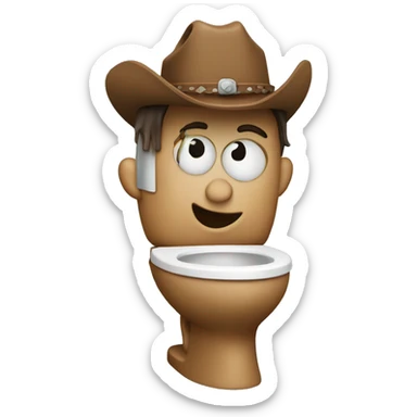 cowboy emoji coming out of a toilet  sticker