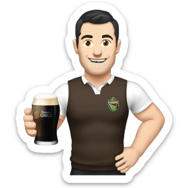 Johnny Sexton with a pint of Guinness sticker