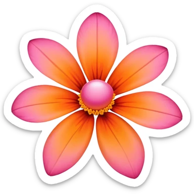 Create a flower like this one: 🌺 but with gradient colors orange and pink sticker