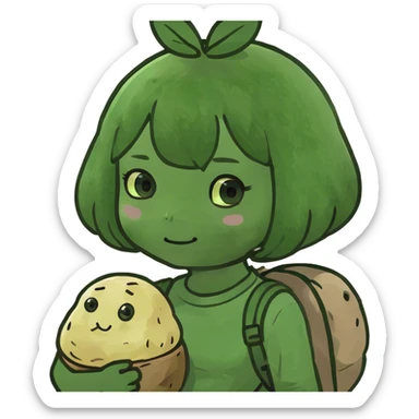 kawaii girl  potato sticker
