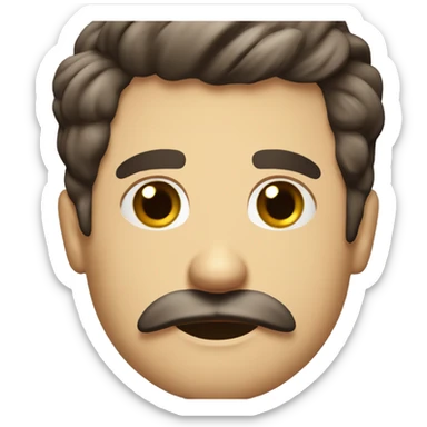I want a men with comma hairstyle and short beard thick moustache  sticker