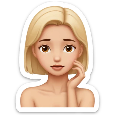 Girl grabbing her neck sticker