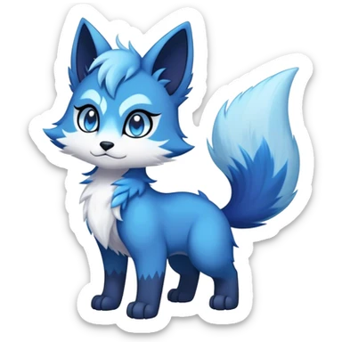 Kawaii dark edgy fantasy ethereal anthro fursona Fakemon with tufted tail  sticker