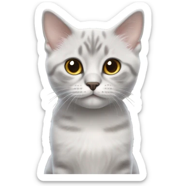 Petit chat Scottish short hair aux yeux bleus avec la queue grise sticker