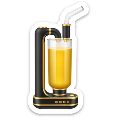 vape device filled with golden yellow colored juice sticker