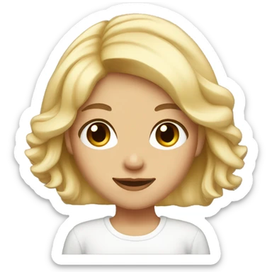 blonde girl with brown eyes, young sticker