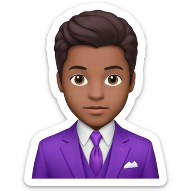 Prince Rogers Nelson with dark brown hair sticker