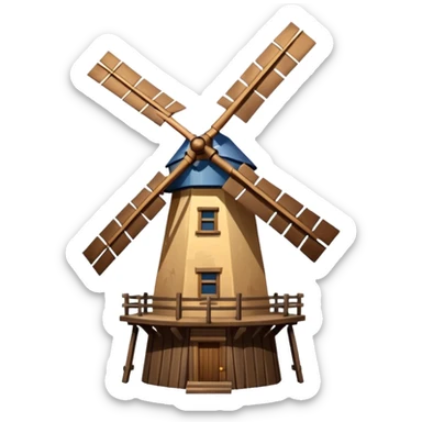 windmill turning in wind sticker