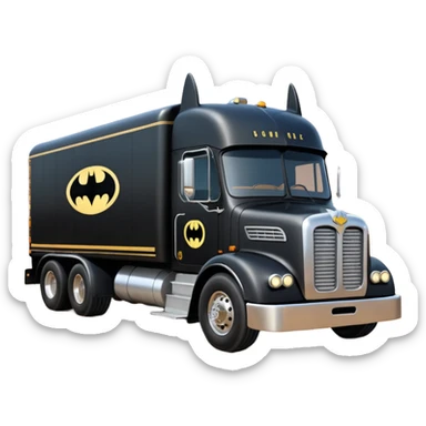 futuristic Batman’s Venomobile loosely based on 1956 freightliner moving truck (flat long straight organically-shaped mechanical roomy interior seating inside the body) stealthy town hot rod desert dirt racing rwd rail sticker