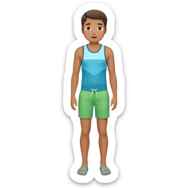 a man in Bermuda shorts as a swimsuit full body sticker
