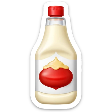una bustina monoporzione di maionese e una ketchup da 10 ml nella stessa emoji sticker