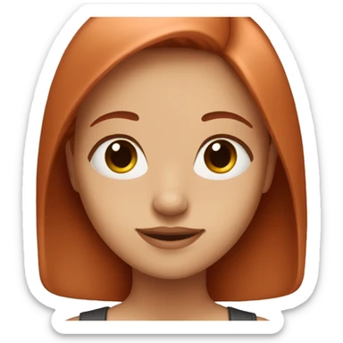fair skinned girl with red copper straight hair with middle part sticker