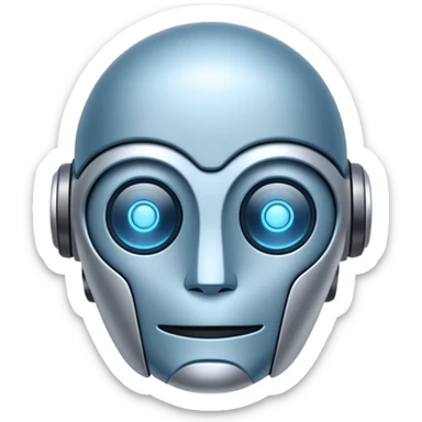 A smart home AI system emoji with a robot face and home automation symbols, friendly design sticker