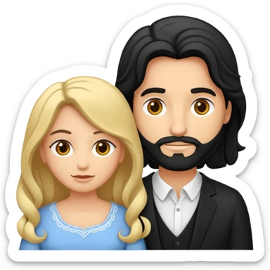 Crie uma figurinha pra stories de uma biblia aberta e um casal lendo (homem loiro e mulher branca cabelos pretos baixinha) sentados de costas o homem é loiro e a mulher branca do cabelo preto  sticker