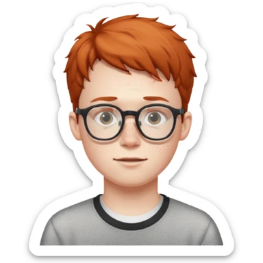 Nerdy boy with glasses sticker