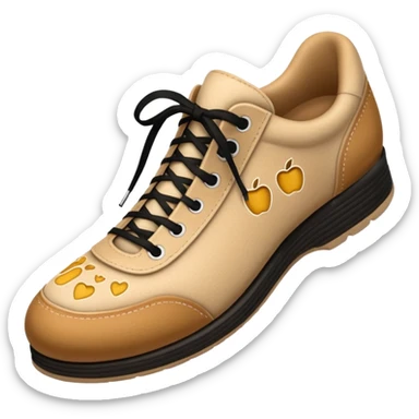 3D Apple-style emoji of a shoe with a foot inside, stepping and showing a clear shoe print below.







 sticker