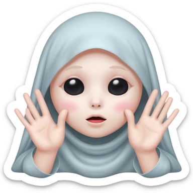 Okay those are wonderful, now make the ghost cover his eyes with cute little hands. Make sure the blush and the cuteness is retained sticker