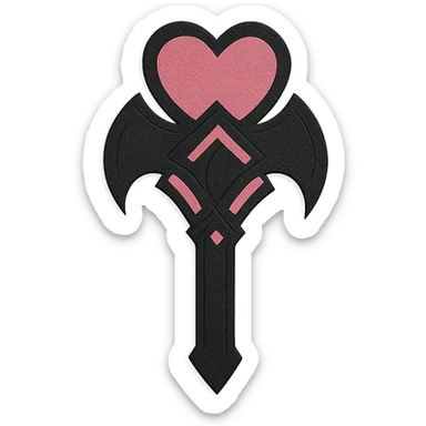 BLACKPINK-inspired gothic object, layered and graphic, black and pink colors, paper craft style sticker