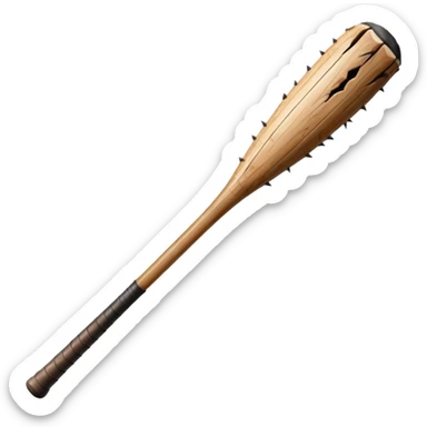 baseball bat with nails poking out from the bat from stranger things sticker