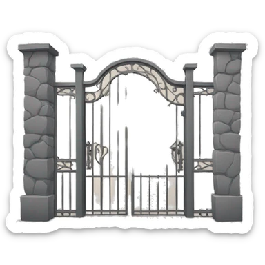 iron gate, arch, passage sticker