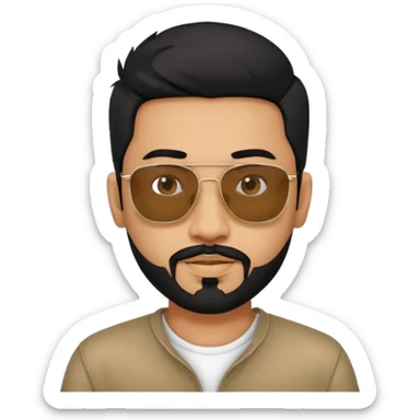 Indian man with  black hair and Goatee and sunglasses sticker