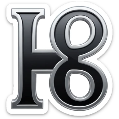 connected flowing BLK letters with silver outline, where all letters are joined together in one continuous design sticker