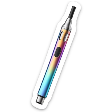colorful modern vape pen with visible vapor cloud sticker