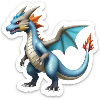 Shiny Silvally-Charizard-Marowak-Salamence-Croconaw-Latios-Fakémon-hybrid-creature (full body)  sticker